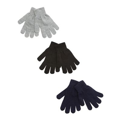 Pack of three children's plain magic gloves